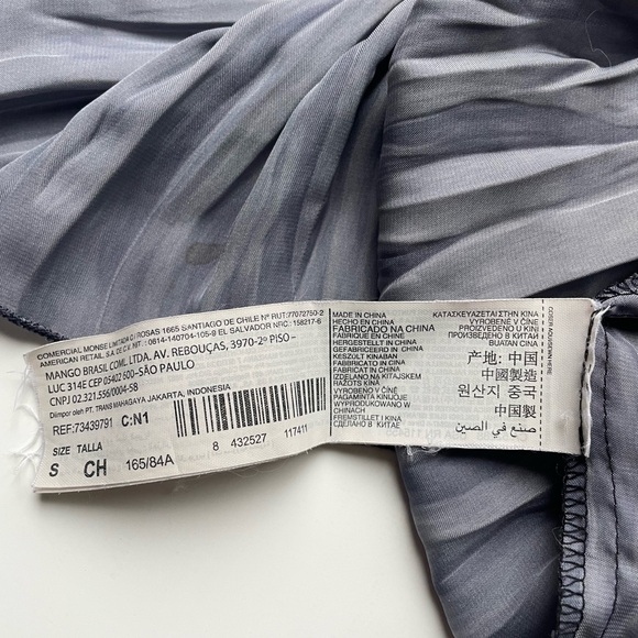 Mango Sleeveless Mini Dress Black to Navy Ombré Pleated Shift Dress Size S - Picture 3 of 8